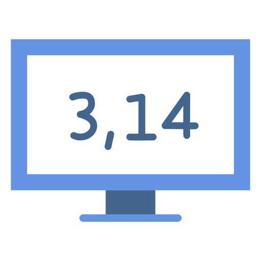 Pi-Nummer auf dem Bildschirm flach PNG-Design
