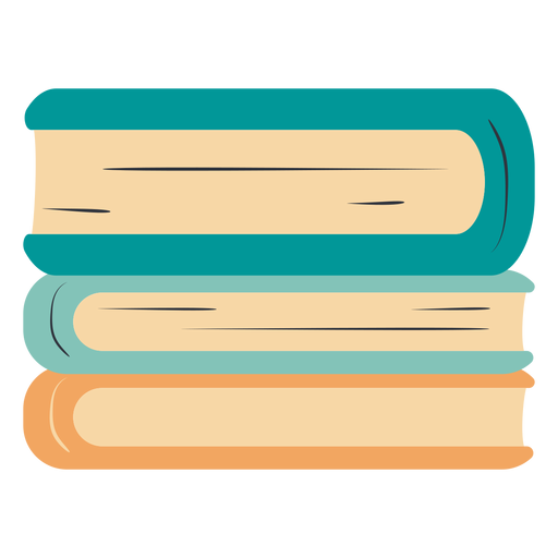 Piled books hand drawn PNG Design