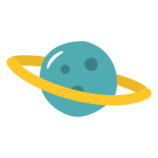Planeta Saturno plano Diseño PNG