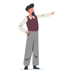 Pointing man character PNG Design Transparent PNG