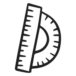 Doodle de regla transportador Diseño PNG