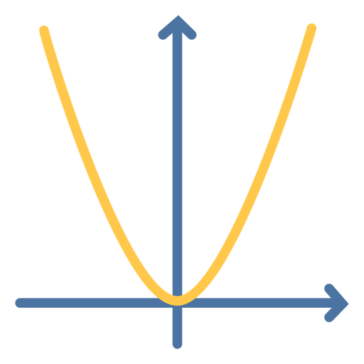 Quadratic function graph flat PNG Design