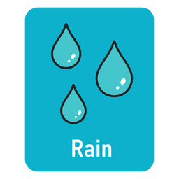 Flashcard azul claro de chuva Desenho PNG