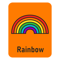 Flashcard naranja arcoiris Diseño PNG