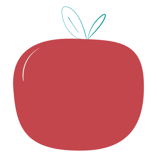 Dibujado a mano rojo manzana roja