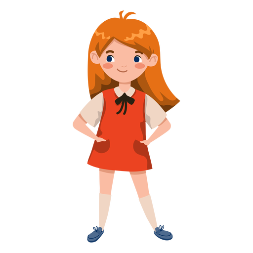 Red head girl character PNG Design