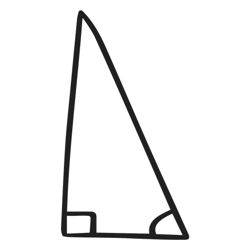 Doodle de triángulo rectángulo Diseño PNG