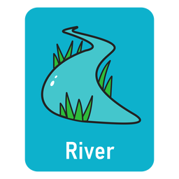 Flashcard río azul
