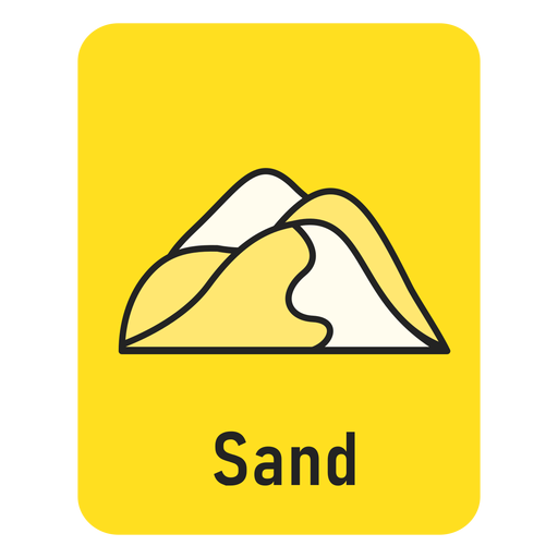 Flashcard amarelo areia