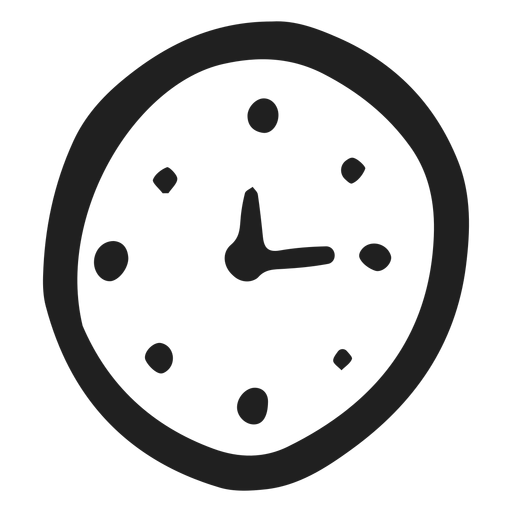 Doodle de reloj simple Diseño PNG