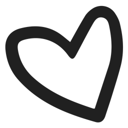 Doodle corazón simple Diseño PNG