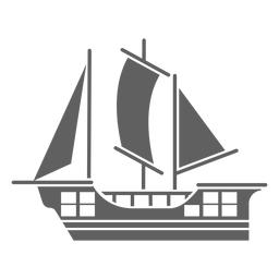 Carabela histórica simple negra Diseño PNG
