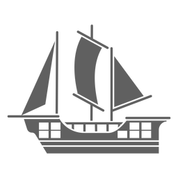 Simple historic caravel black Transparent PNG