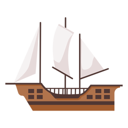 Ilustración de carabela histórica simple Diseño PNG
