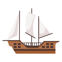 Simple historic caravel illustration