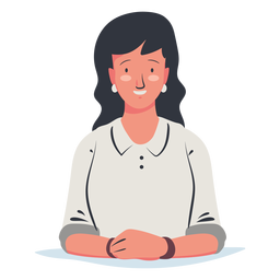 Personaje de mujer sentada Diseño PNG