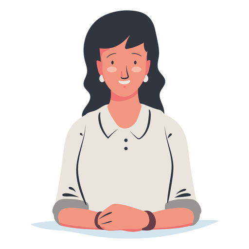 Sitting woman character PNG Design