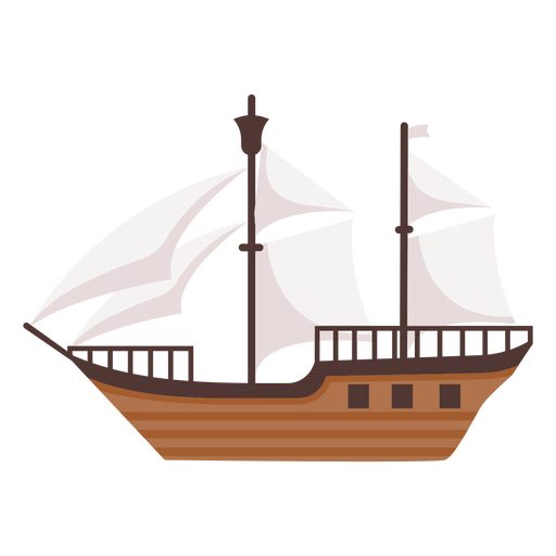 Small historic caravel illustration PNG Design