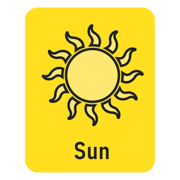 Flashcard amarelo sol Desenho PNG