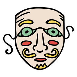 Dibujado a mano máscara tradicional belga