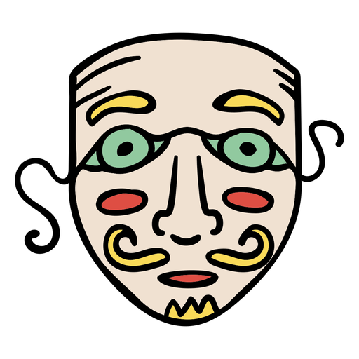 Traditionelle belgische Maskenhand gezeichnet PNG-Design