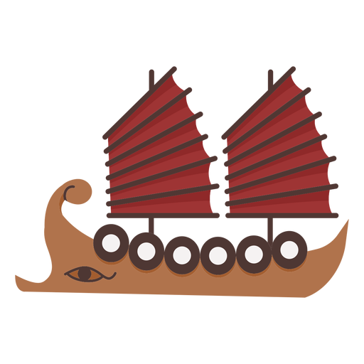 Zwei rote Segelschildschiff PNG-Design