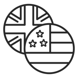 Trazo de iconos de estados unidos y reino unido Diseño PNG
