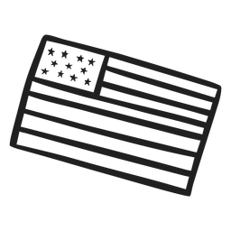 Doodle de bandera de Estados Unidos Diseño PNG