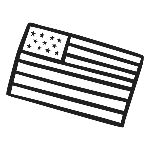 Doodle de bandera de Estados Unidos Diseño PNG