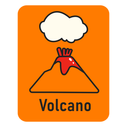 Volcano orange flashcard Transparent PNG