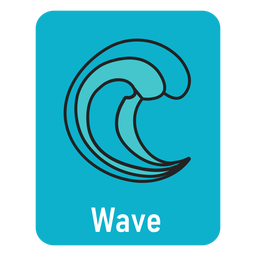 Wave lightblue flashcard Desenho PNG