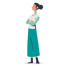 Woman arms crossed character Transparent PNG