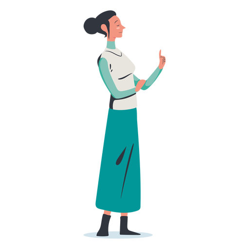 Woman with finger up character PNG Design