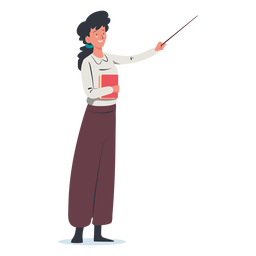 Frau mit Zeigestabcharakter PNG-Design