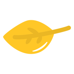 Yellow leaf flat PNG Design
