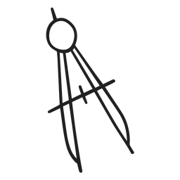 Doodle de herramienta de brújula Diseño PNG