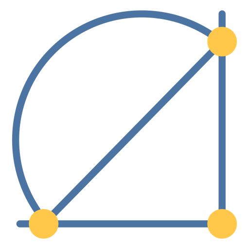 Triângulo de semicírculo plano Desenho PNG