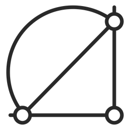 Semicircle triangle stroke PNG Design