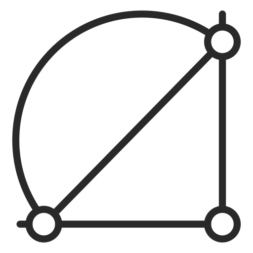 Trazo de triángulo semicírculo Diseño PNG