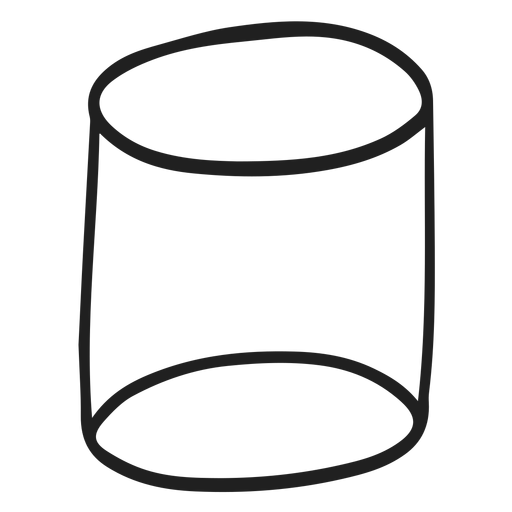 Doodle de cilindro de forma Diseño PNG