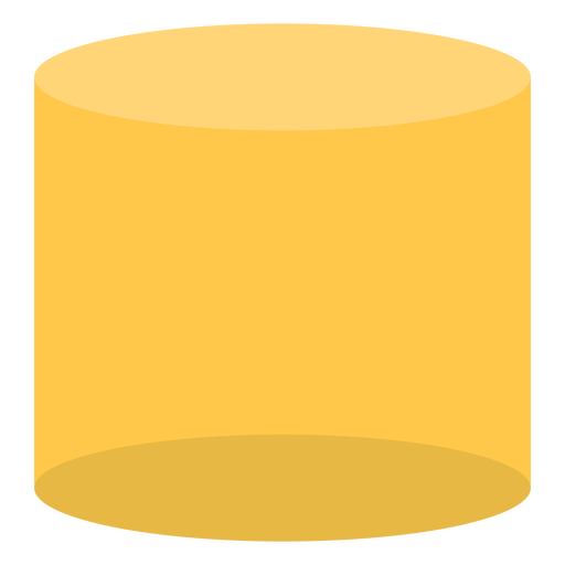 Yellow cylinder flat PNG Design
