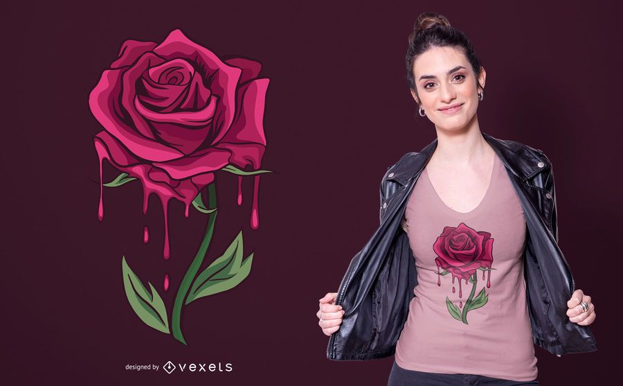 Bleeding Rose T-shirt Design Bleeding Rose T-shirt Design