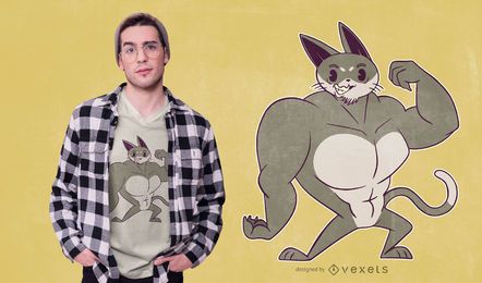 Muskel Katze T-Shirt Design