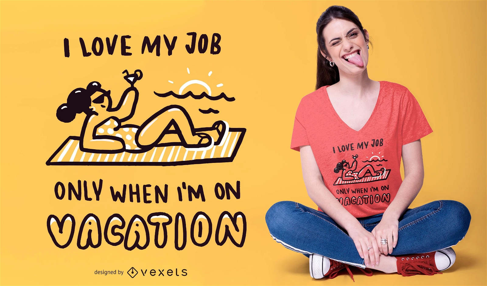 Vacation Doodle Text T-shirt Design