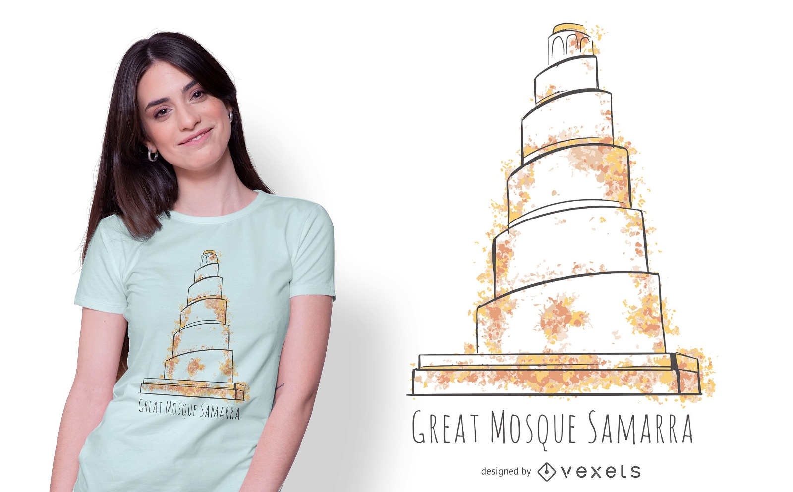 Samarra Moschee T-Shirt Design
