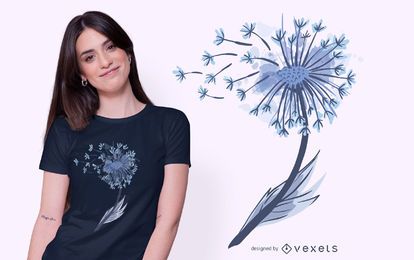 Diseño de camiseta de acuarela de diente de león Diseño de camiseta de acuarela de diente de león