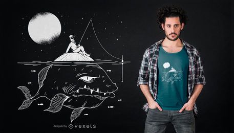 Diseño de camiseta de pez al acecho Diseño de camiseta de pez al acecho