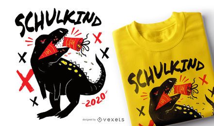 T-rex da escola design alemão de camisetas