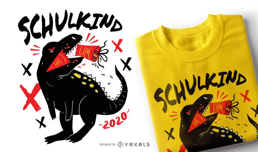 School T-rex German T-shirt Design School T-rex German T-shirt Design