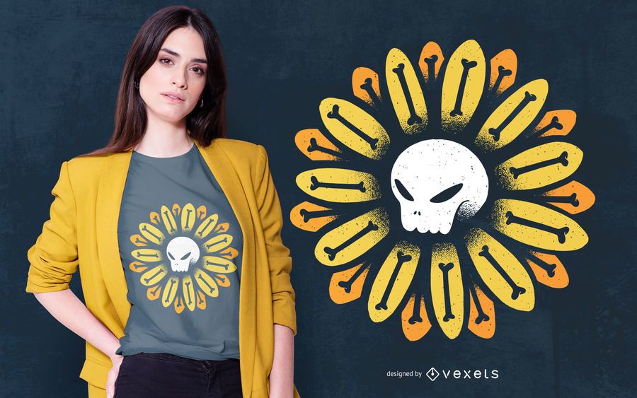 Skull Flower T-shirt Design Skull Flower T-shirt Design